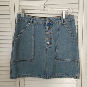 NWT Topshop Denim Skirt w/ button fly